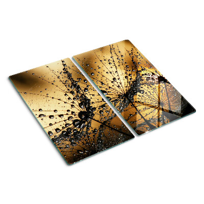 Planche à découper en verre Gouttes d'eau sur les feuilles
