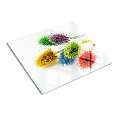 Planche à découper verre Fleurs colorées et tridimensionnelles