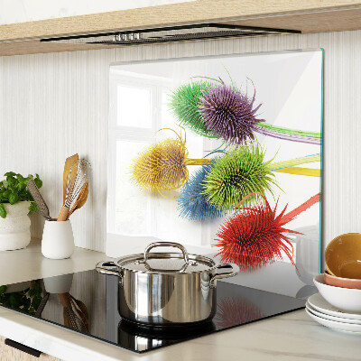 Planche à découper verre Fleurs colorées et tridimensionnelles