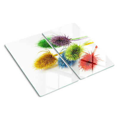 Planche à découper verre Fleurs colorées et tridimensionnelles