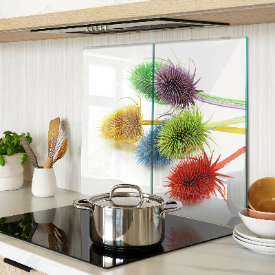 Planche à découper verre Fleurs colorées et tridimensionnelles