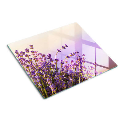 Planche à découper en verre Fleurs de lavande à la fenêtre