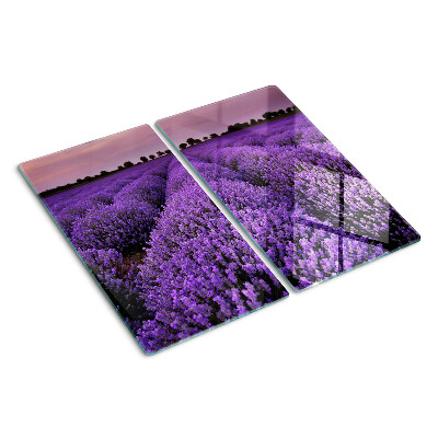 Planche à découper verre Un champ de lavande en pleine floraison