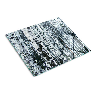 Planche à découper verre Forêt de bouleaux dans un paysage hivernal