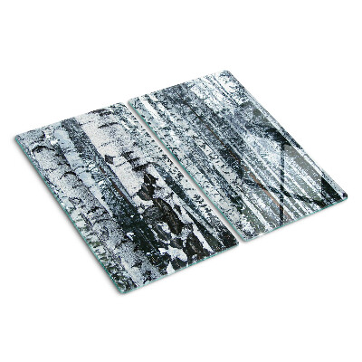 Planche à découper verre Forêt de bouleaux dans un paysage hivernal