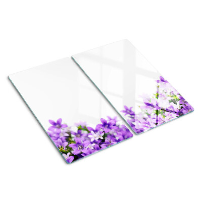 Planche à découper en verre Fleurs violettes en arrière-plan