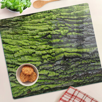 Planche à découper verre Écorce d'arbre verte