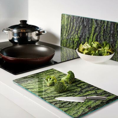 Planche à découper verre Écorce d'arbre verte