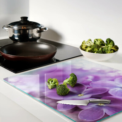 Planche à découper verre Fleurs aux tons violets