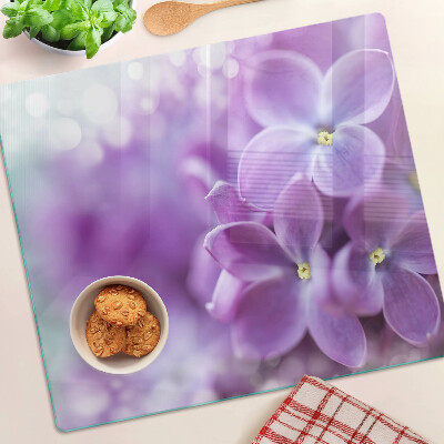 Planche à découper verre Fleurs aux tons violets