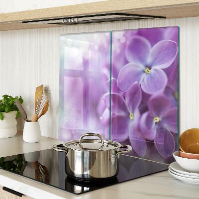 Planche à découper verre Fleurs aux tons violets
