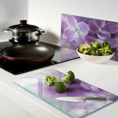 Planche à découper verre Fleurs aux tons violets