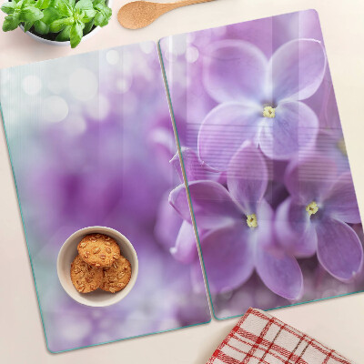 Planche à découper verre Fleurs aux tons violets