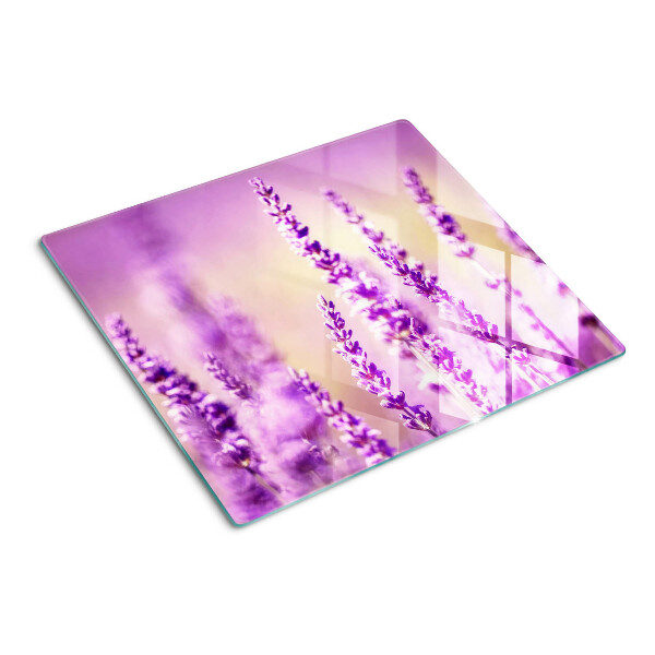 Planche à découper verre Fleurs de lavande sur fond dégradé