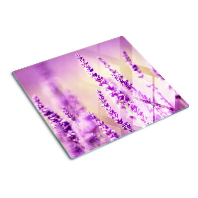 Planche à découper verre Fleurs de lavande sur fond dégradé