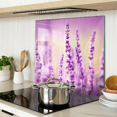 Planche à découper verre Fleurs de lavande sur fond dégradé