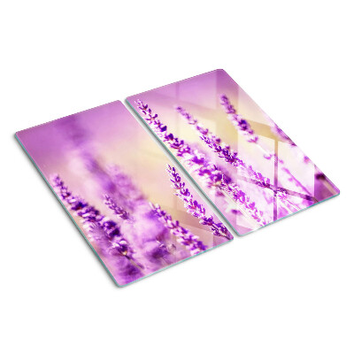 Planche à découper verre Fleurs de lavande sur fond dégradé