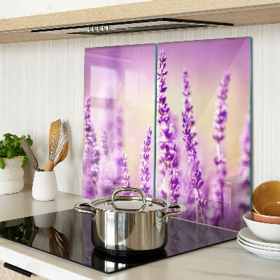 Planche à découper verre Fleurs de lavande sur fond dégradé