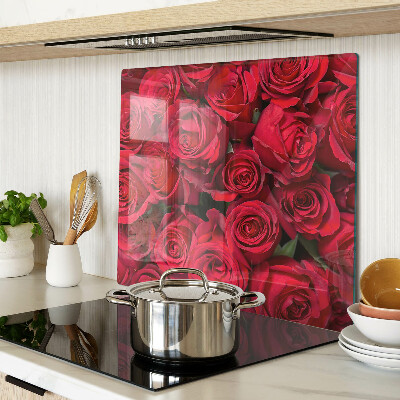 Planche à découper en verre roses rouges