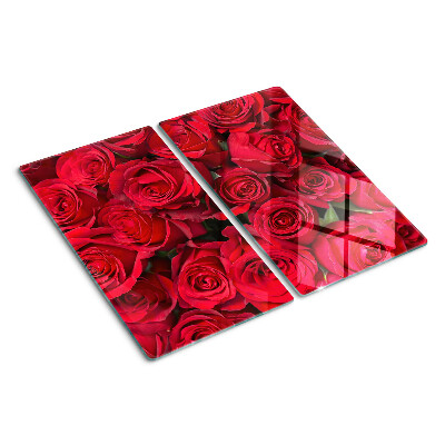 Planche à découper en verre roses rouges