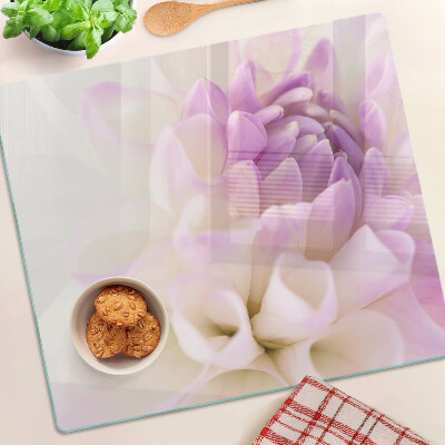 Planche à découper en verre Une composition florale dans les tons violets