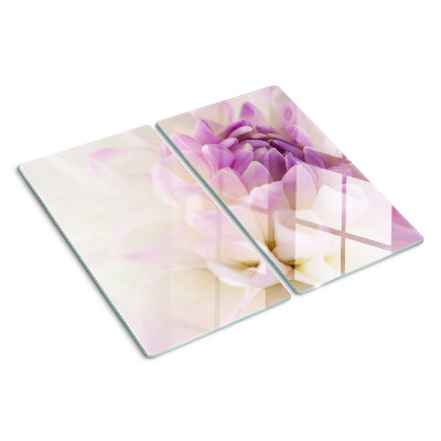 Planche à découper en verre Une composition florale dans les tons violets
