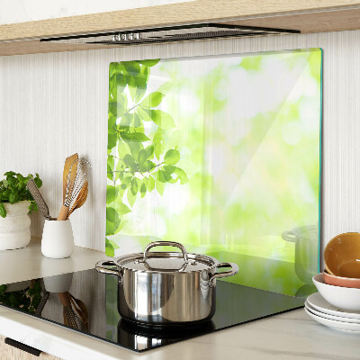 Planche à découper verre Feuilles vertes à la lumière