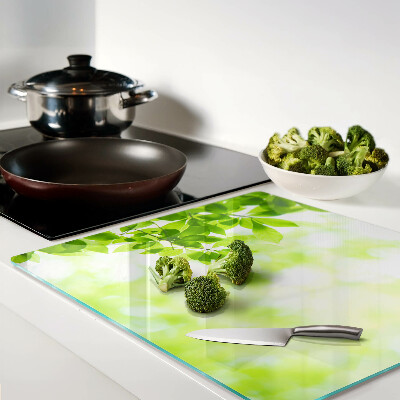 Planche à découper verre Feuilles vertes à la lumière