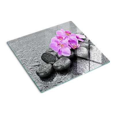Planche à découper verre Fleurs et pierres contre l'eau