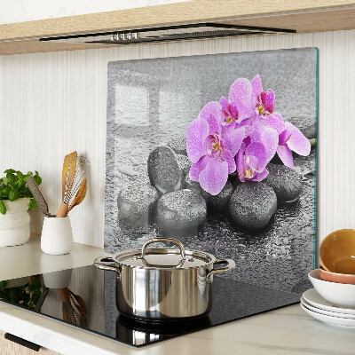 Planche à découper verre Fleurs et pierres contre l'eau