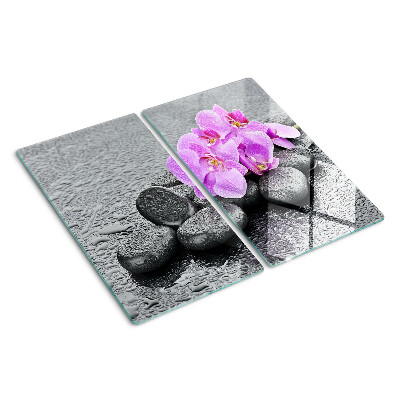 Planche à découper verre Fleurs et pierres contre l'eau
