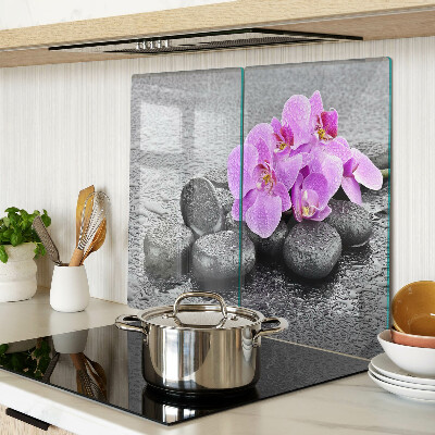 Planche à découper verre Fleurs et pierres contre l'eau