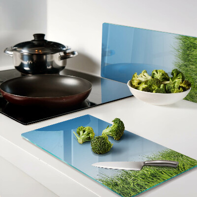 Planche à découper en verre Prairie verte sous un ciel bleu