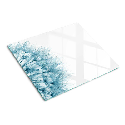 Planche à découper en verre Pissenlits avec des gouttes d'eau