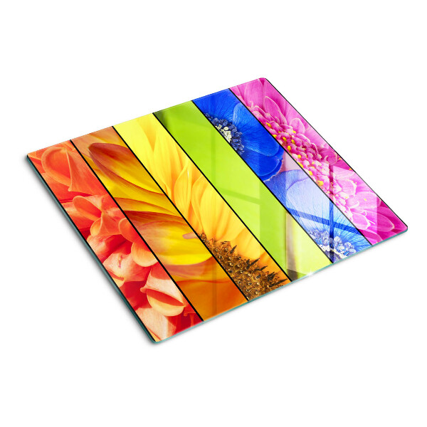 Planche à découper en verre Motifs floraux aux couleurs intenses