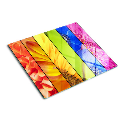 Planche à découper en verre Motifs floraux aux couleurs intenses