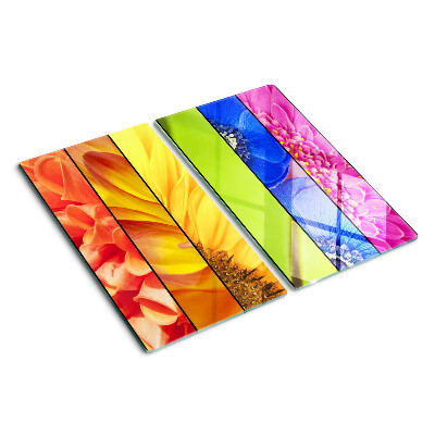 Planche à découper en verre Motifs floraux aux couleurs intenses