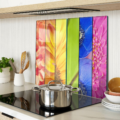 Planche à découper en verre Motifs floraux aux couleurs intenses
