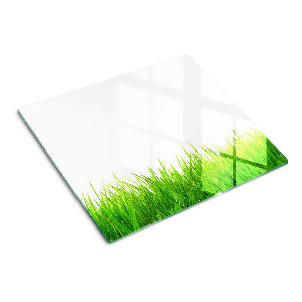 Planche à découper verre herbe verte