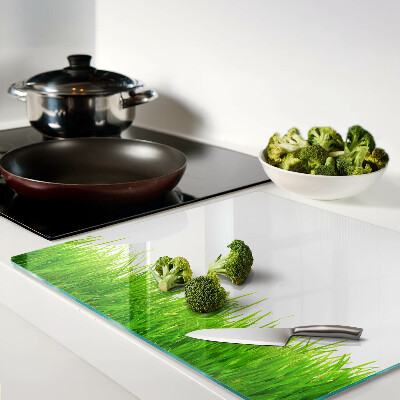Planche à découper verre herbe verte