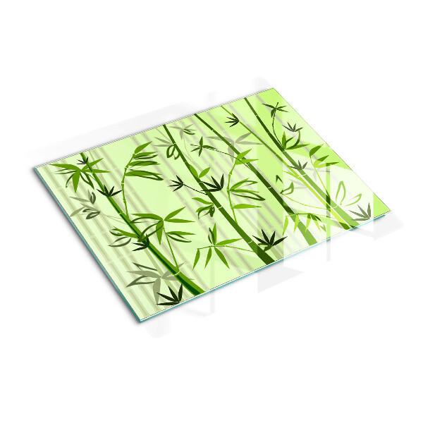 Planche à découper en verre Bambou sur fond vert