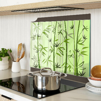 Planche à découper en verre Bambou sur fond vert