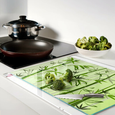 Planche à découper en verre Bambou sur fond vert