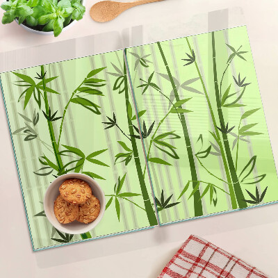 Planche à découper en verre Bambou sur fond vert