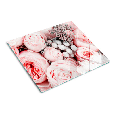 Planche à découper verre Roses dans les tons de rose