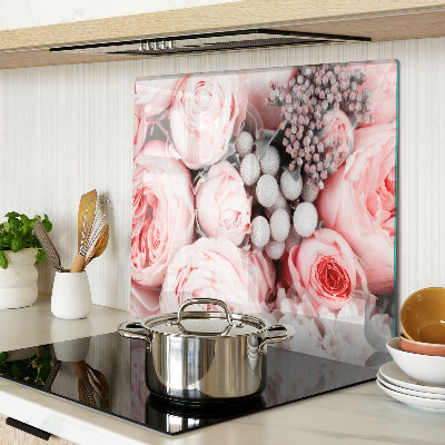 Planche à découper verre Roses dans les tons de rose