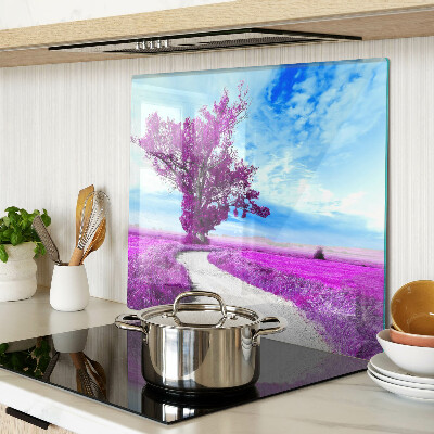 Planche à découper en verre Arbre violet contre le ciel