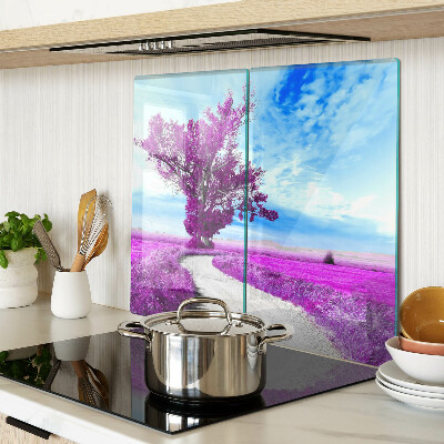 Planche à découper en verre Arbre violet contre le ciel