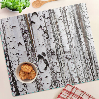 Planche à découper verre Troncs blancs de bouleaux