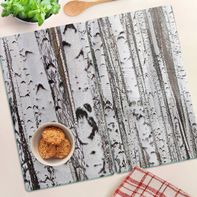 Planche à découper verre Troncs blancs de bouleaux